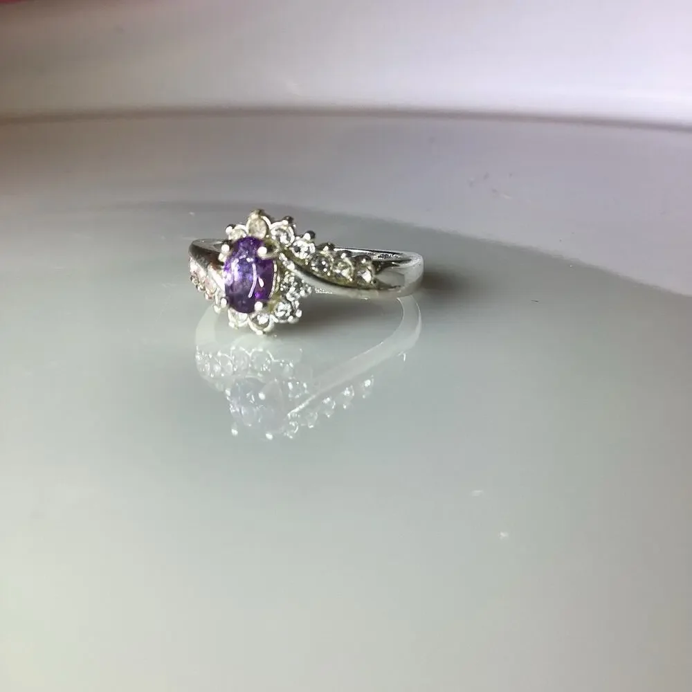 Faux Amethyst Crystal Ring